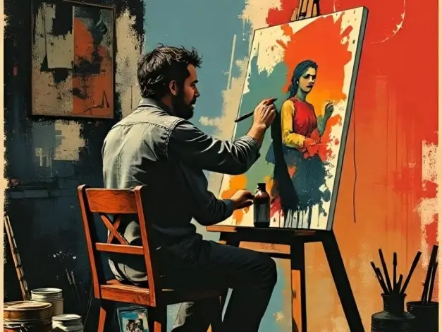 Illustration image of a person doing Painting